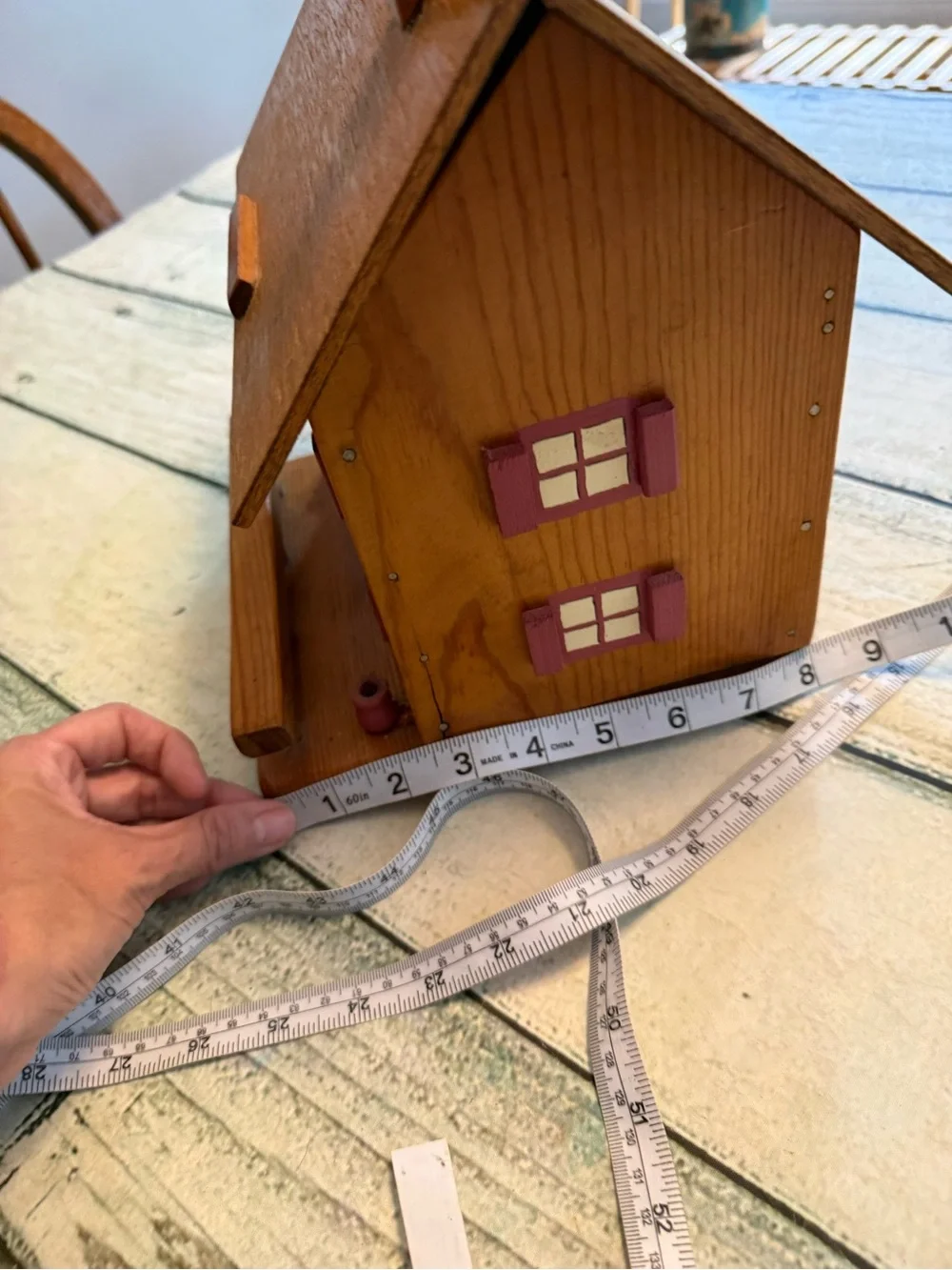 Grandmacore Vintage handmade Wooden House Recipe Box. Flaw
